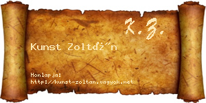 Kunst Zoltán névjegykártya